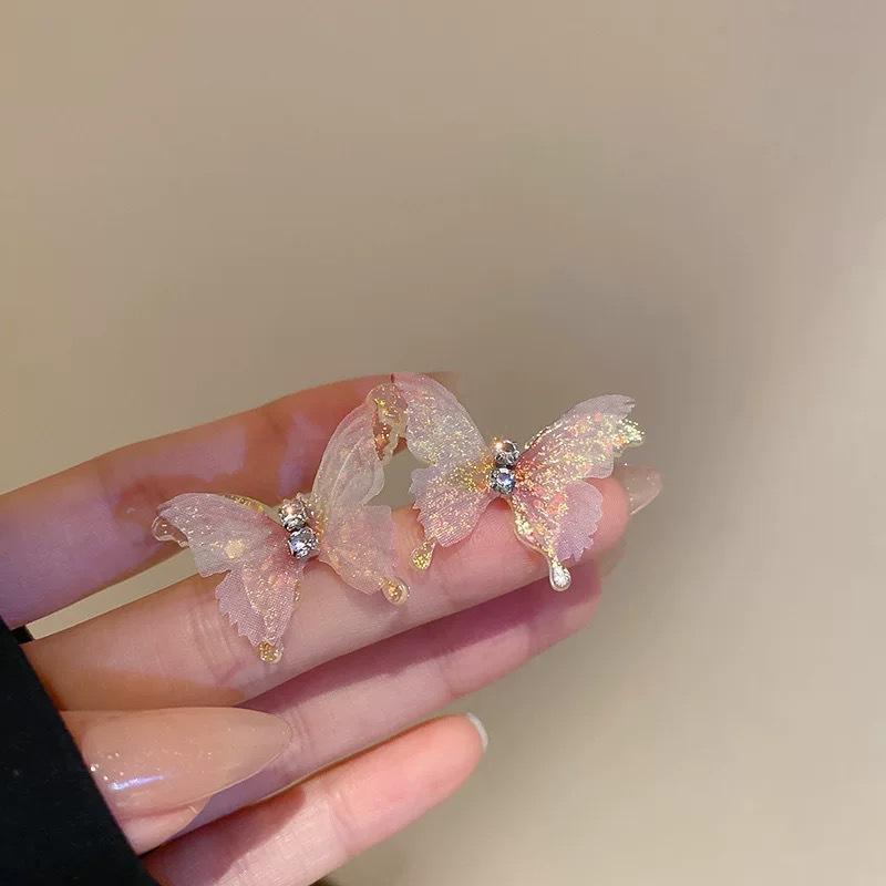 Super fairy pink flower love fringed earrings versatile temperament earrings light luxury earrings women