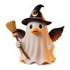 Halloween Witch Ghost Figurine with Candy Corn Pumpkin Decor Ghost Duck Halloween Resin Statue Halloween Decor
