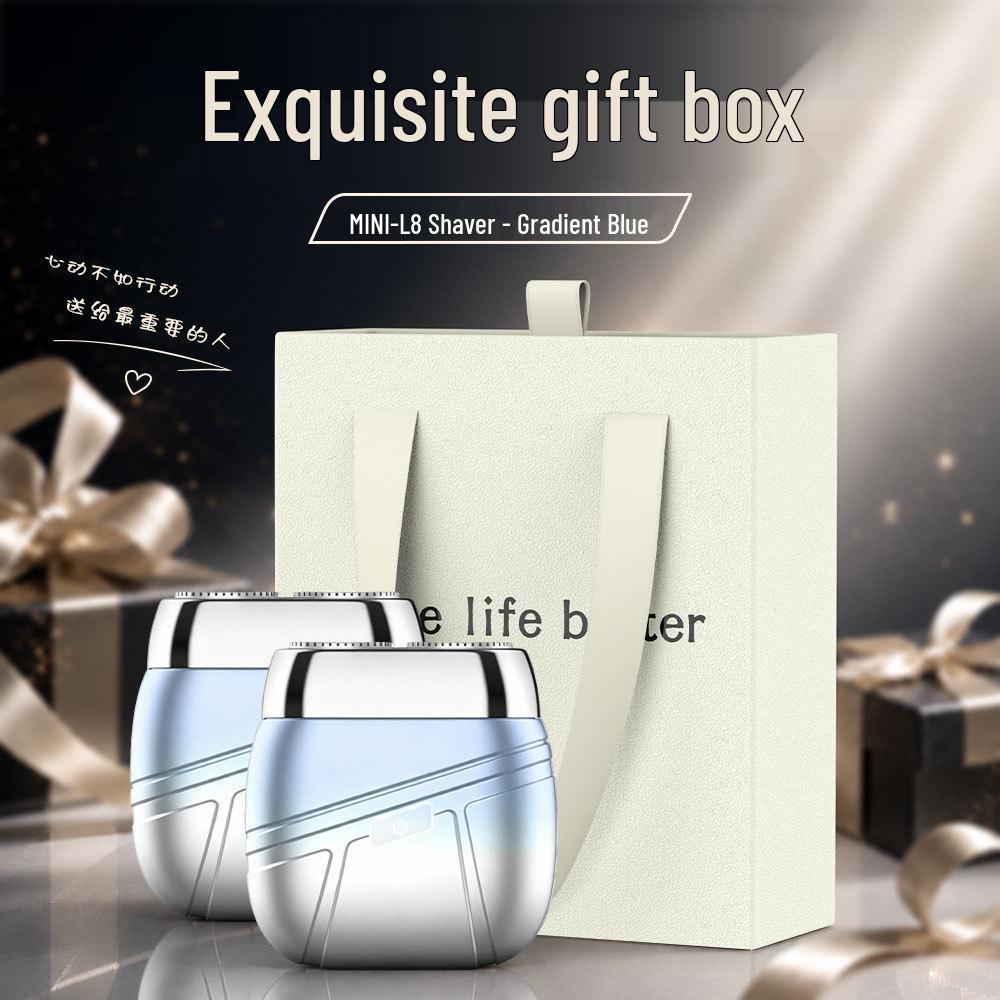 Compact Dual-Head Magnetic Electric Shaver: Rechargeable Razor with Digital Display and Gift Box