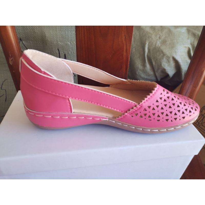 New Hole Shoes Summer European and American Women's Shoes Round Toe Wedge Heel Flat Bottom Women's Sandals