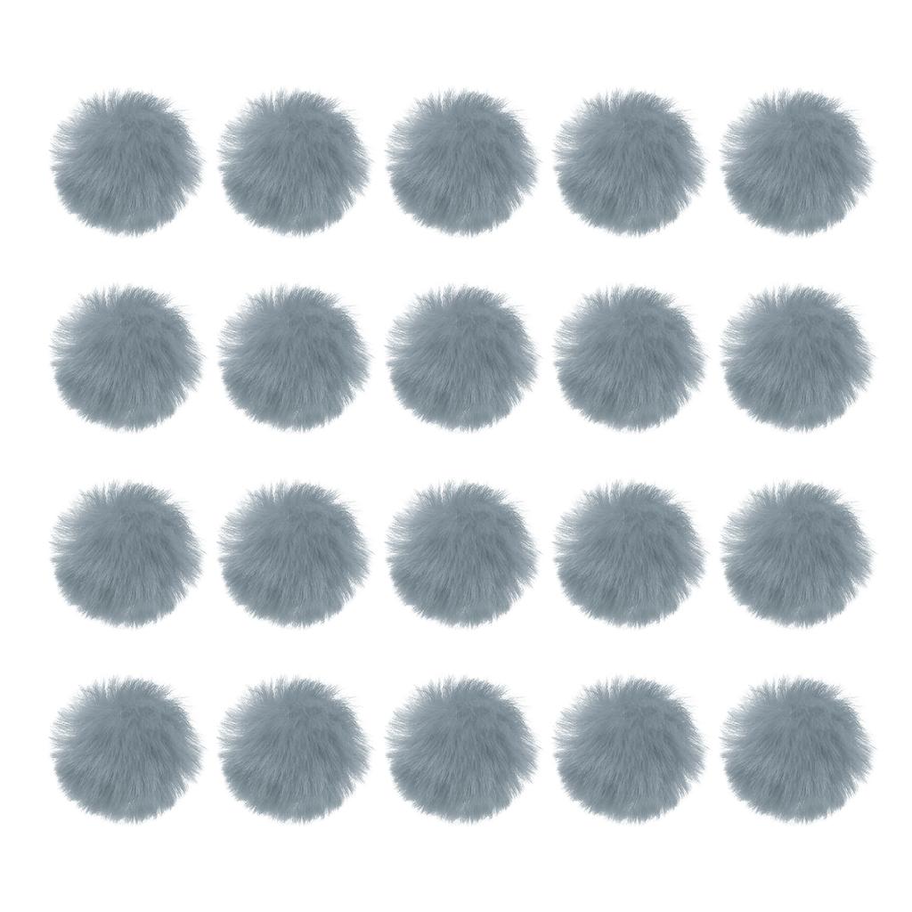 20 Pcs Faux Fur Pom Poms for Hats Fluffy Soft Fur Poms Balls with Elastic Loop for Keychain Knitting Hats DIY Scarves Gloves