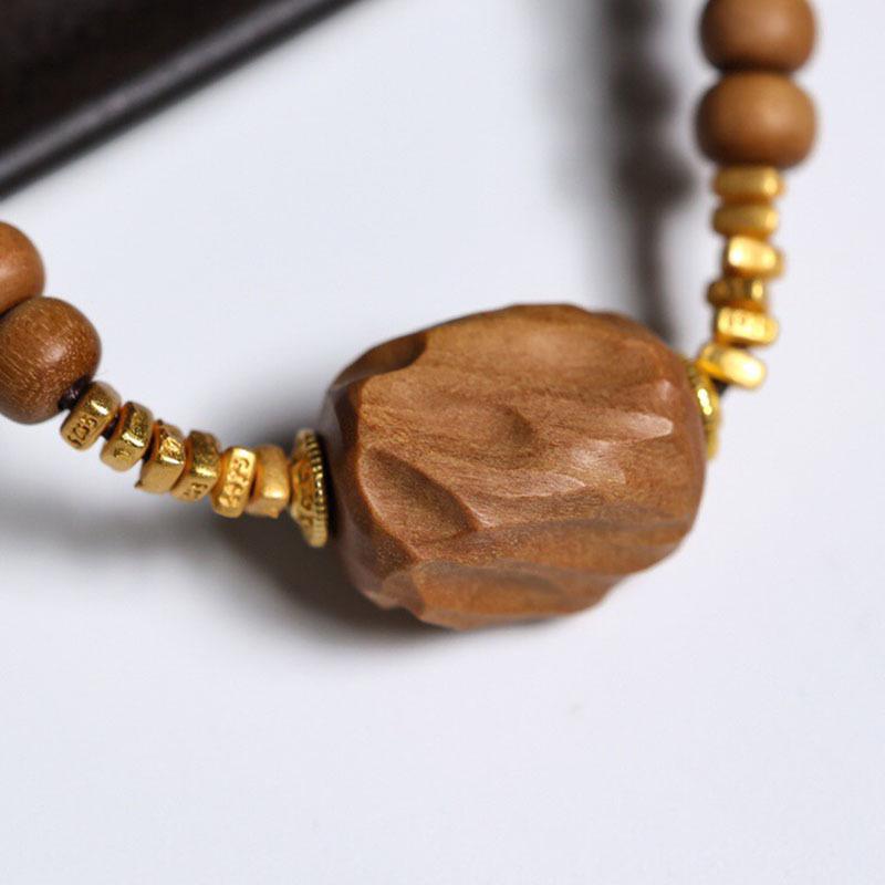 Vintage Sandalwood Bead Bracelet for Men and Women - Retro Style Prayer Chain