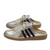 Retro Old Polished Flat-bottomed Bag Head Half Slippers Women's New Versatile Outer Wear Comfortable No Heel White Shoes