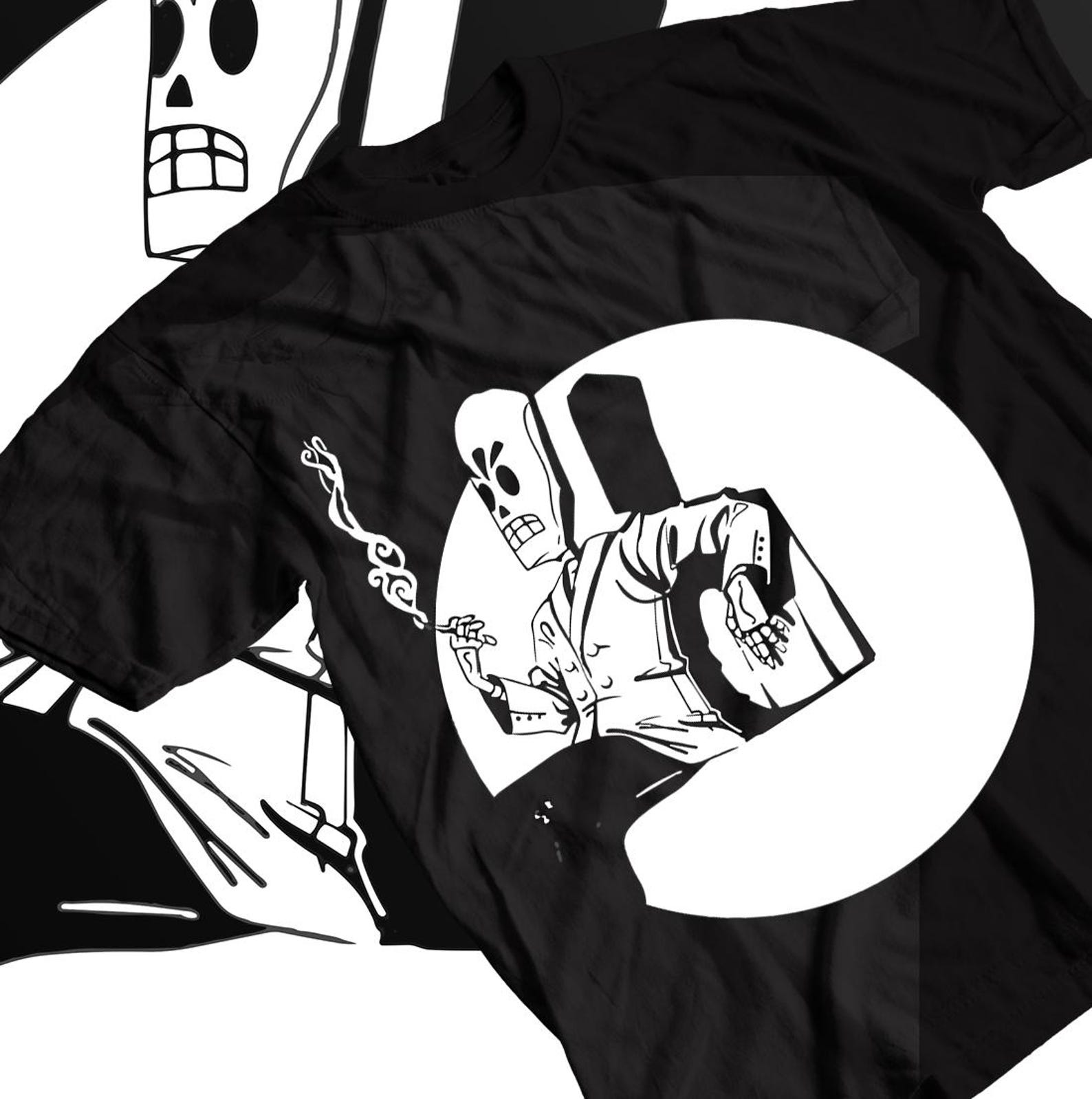 Unisex Grim Fandango Gaming T-Shirt, Manuel Calavera Retro Shirt 3XL