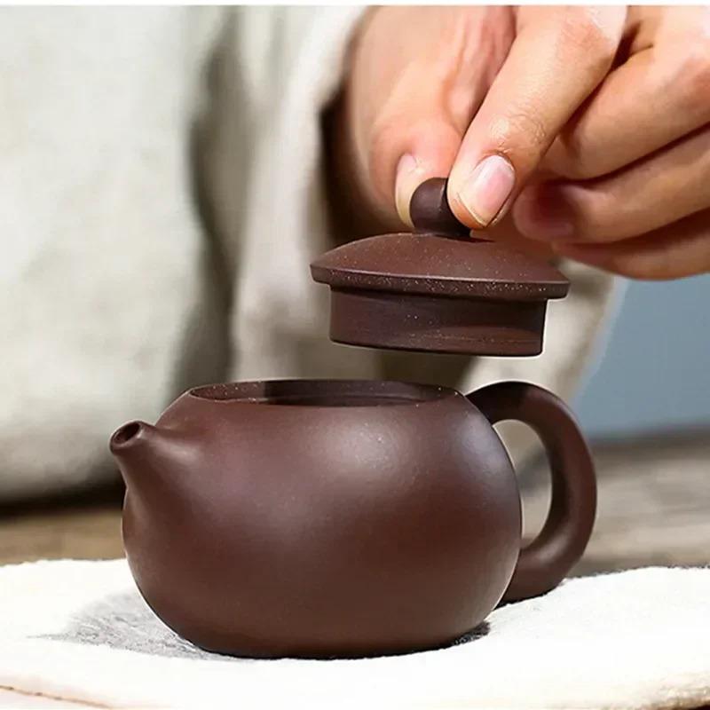 100ml Yixing Boutique Purple Clay Teapot Ball Shaped Infuser Xishi Tea Pot Beauty Kettle Customized Zisha puer Tea Set Authentic