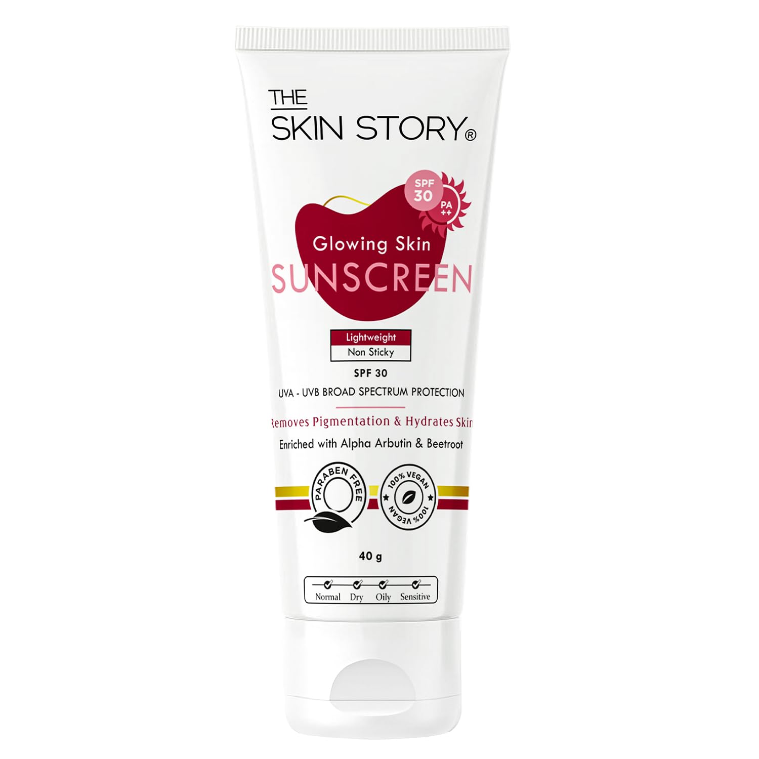 

The Skin Story Glowing Sunscreen SPF 30 PA++ | UVA & UVB Rays Protection | Brighter Skin | Anti Pigmentation | Lightweight & Non-Sticky | Enriche