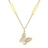Fritillary Butterfly Personality Minimalist Wind Furnace Real Gold Necklace Female Collarbone Chain
