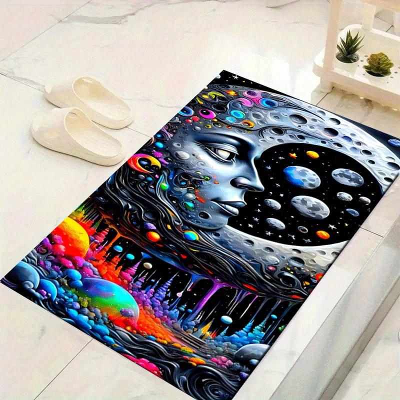 1pc Moon Print, Design Indoor Area Rug - Soft, Anti-Slip, and Durable Gaming Room Decor for Bedroom, Living Room