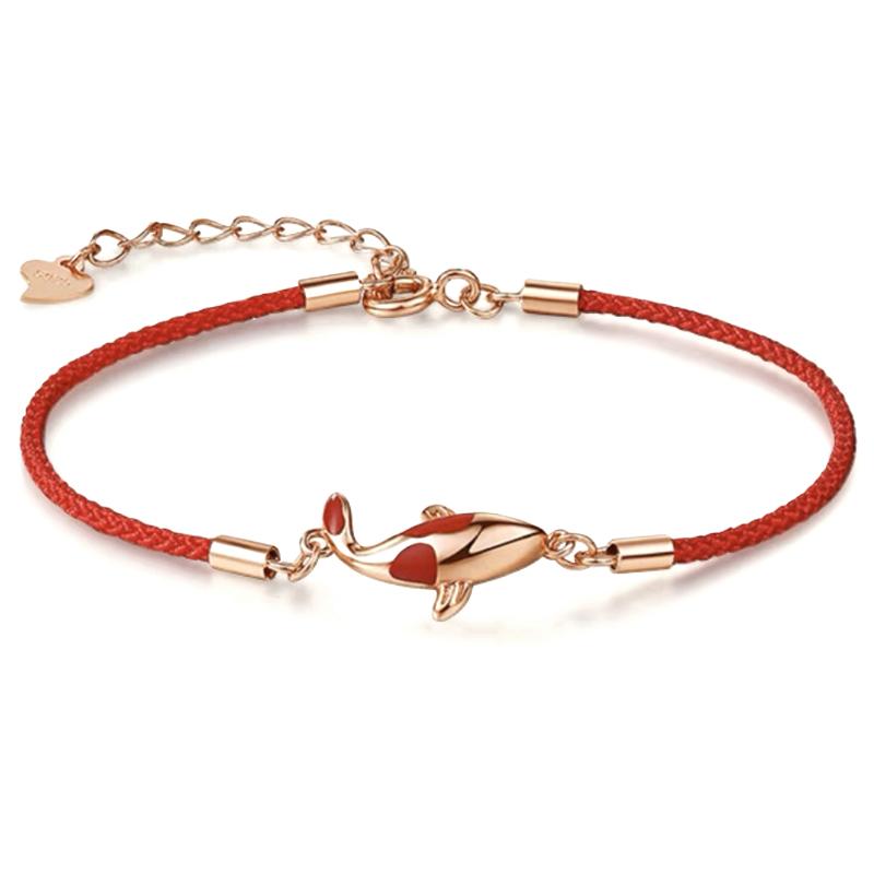 

New 1Pc Good Luck Bracelet Braided Rope Koi Bracelet Red String Valentine Gift Couple Gift