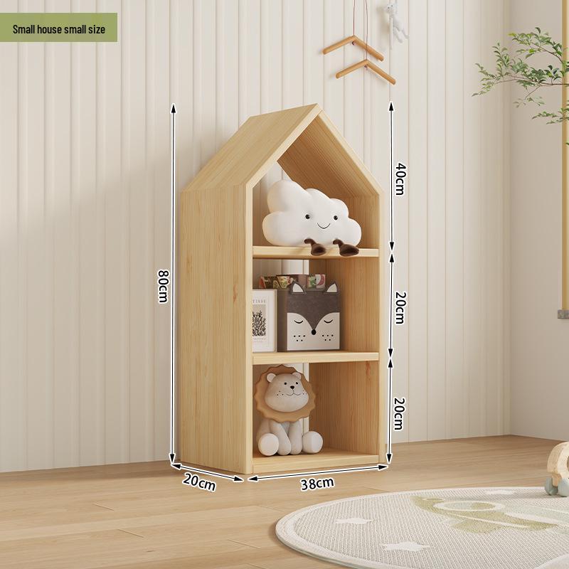Mehrschichtiges Kinder-Bücherregal aus Massivholz mit abnehmbarem Stoff, Standregal für Kindergarten und Baby-Bücher
