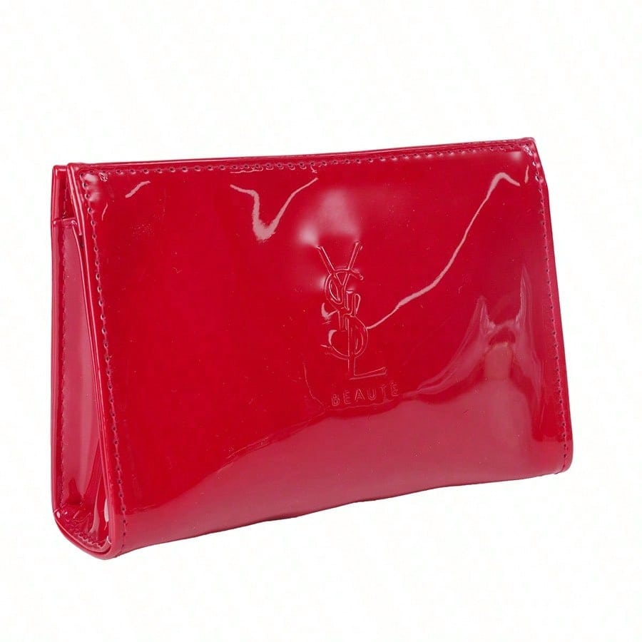 

Красный клатч для макияжа на молнии YSL, кубик для хранения косметики, сумка для туалетных принадлежностей и средств по уходу за кожей для путешествий и организации туалетного столика красный