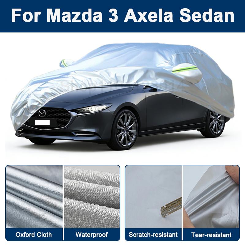 Outdoor Full Car Cover For Mazda 3 Axela Sedan with Reflective Strips Waterproof Snowproof Dustproof UV Protection