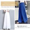 Chiffon Gaucho Loose Elastic Solid Plus Work Autumn [MlleeSSeeldyTRC] Women's Wide-Leg Pants, Fit, Waist, Full-Length, Lined, Color, Lightweight,