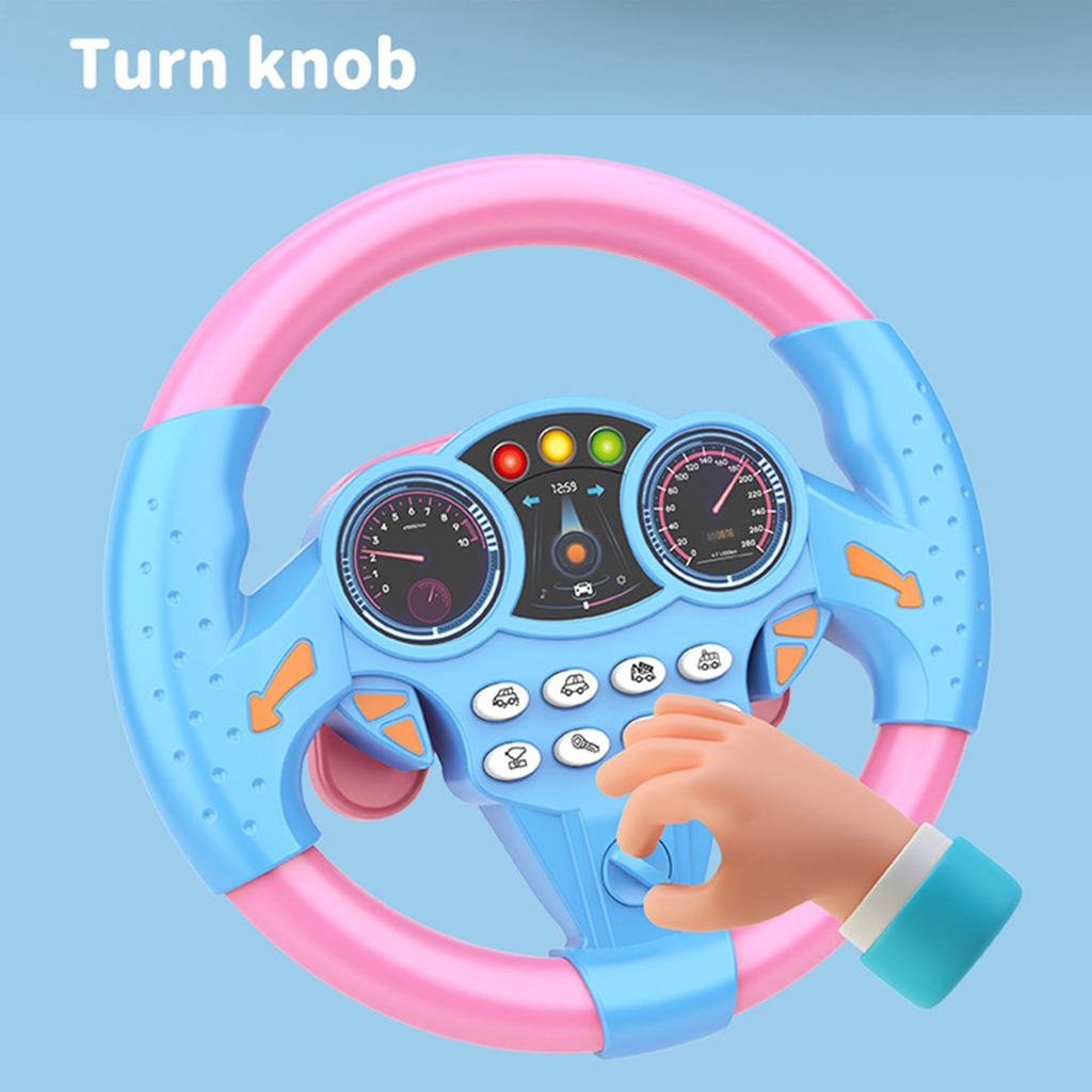 Kids Passenger Seat Steering Wheel Toy Simulates Real Driving Experience for Children Aged 3 and Up