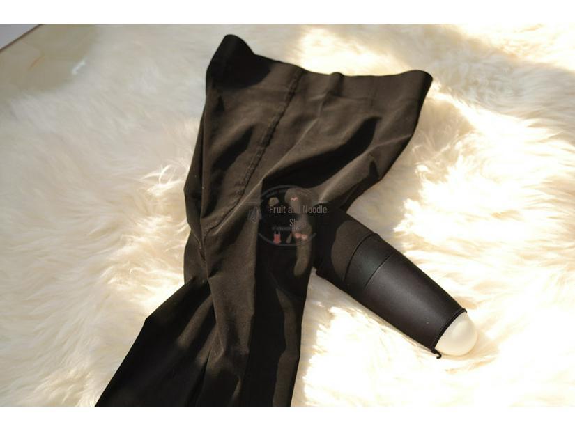 Men's Large Anti-Snag Pantyhose: Sexy Black Open Crotch Steel Stockings Set