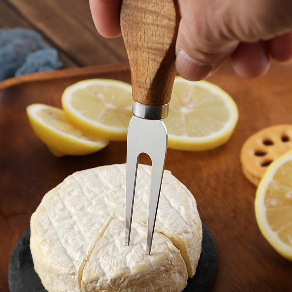 1 PCS Cheese Knife - Stainless Steel Cheese Knife with Acacia Wood Handle