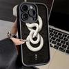 Black Snake Doodle Phone Case for iPhone 16 17 Air 16E 15 Pro Max 14 Plus 13 12 Mini Capa Soft Shell Silicone Funda