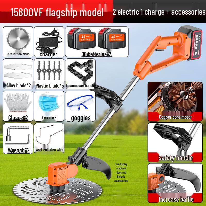 Chuangyi Multifunktionaler Lithium-Akku-Rasenmäher und Motorsense