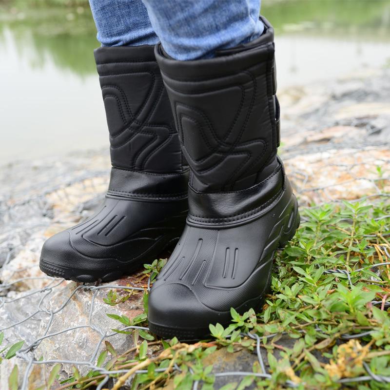 Men's Waterproof Non-Slip Large Snow Boots with Thick Velvet Lining