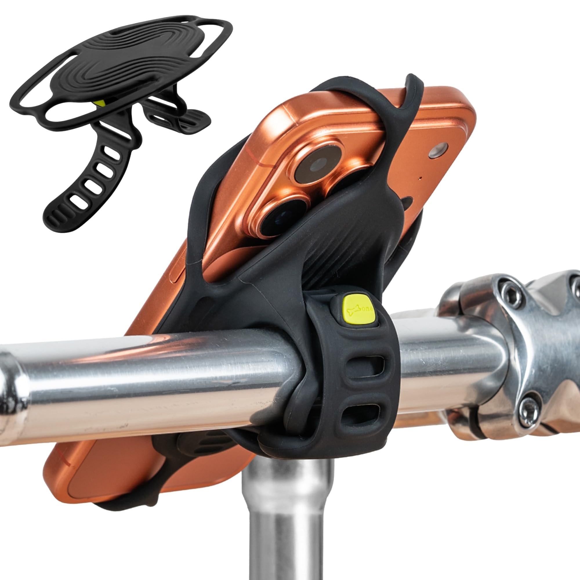 

Newly Released BONE Bike Tie 6 Bicycle Smartphone Holder Stand Silicone Smartphone Bicycle Holder for Road Road Smartphone Vibration Easy Compatible чорний