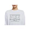 Nike Simple Round Neck Pullover Long Sleeve Sweatshirt Women sweatshirt White Gray HJ0981-051
