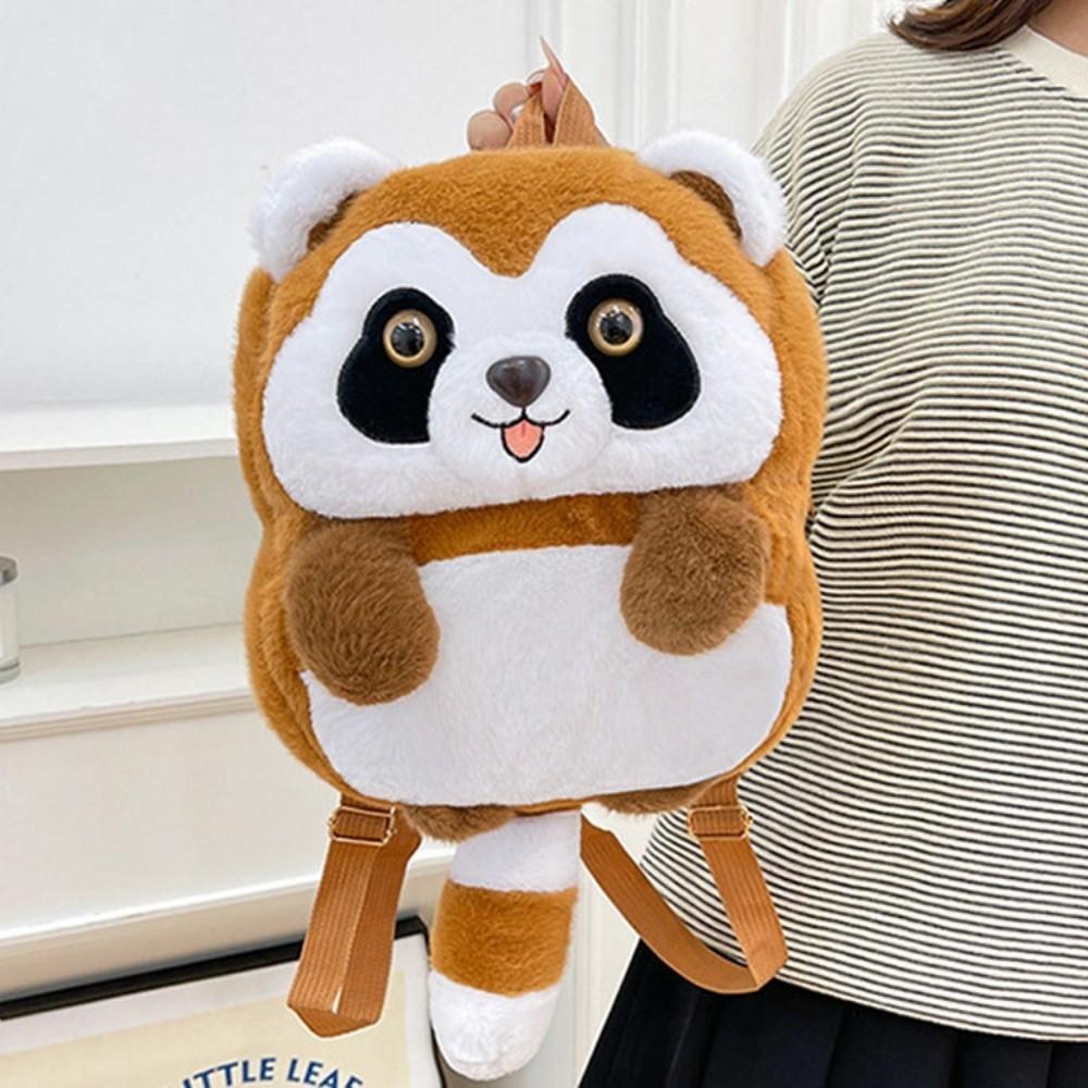 Stuffed Animal Cute Camel Plush Bag Plush Cartoon Doll Bag Little Raccoon Plush Backpack  Girls