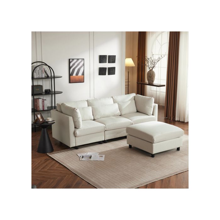 Design moderne, Meubles rembourrés, Canapé d'angle avec repose-pieds, Canapé d'angle en L