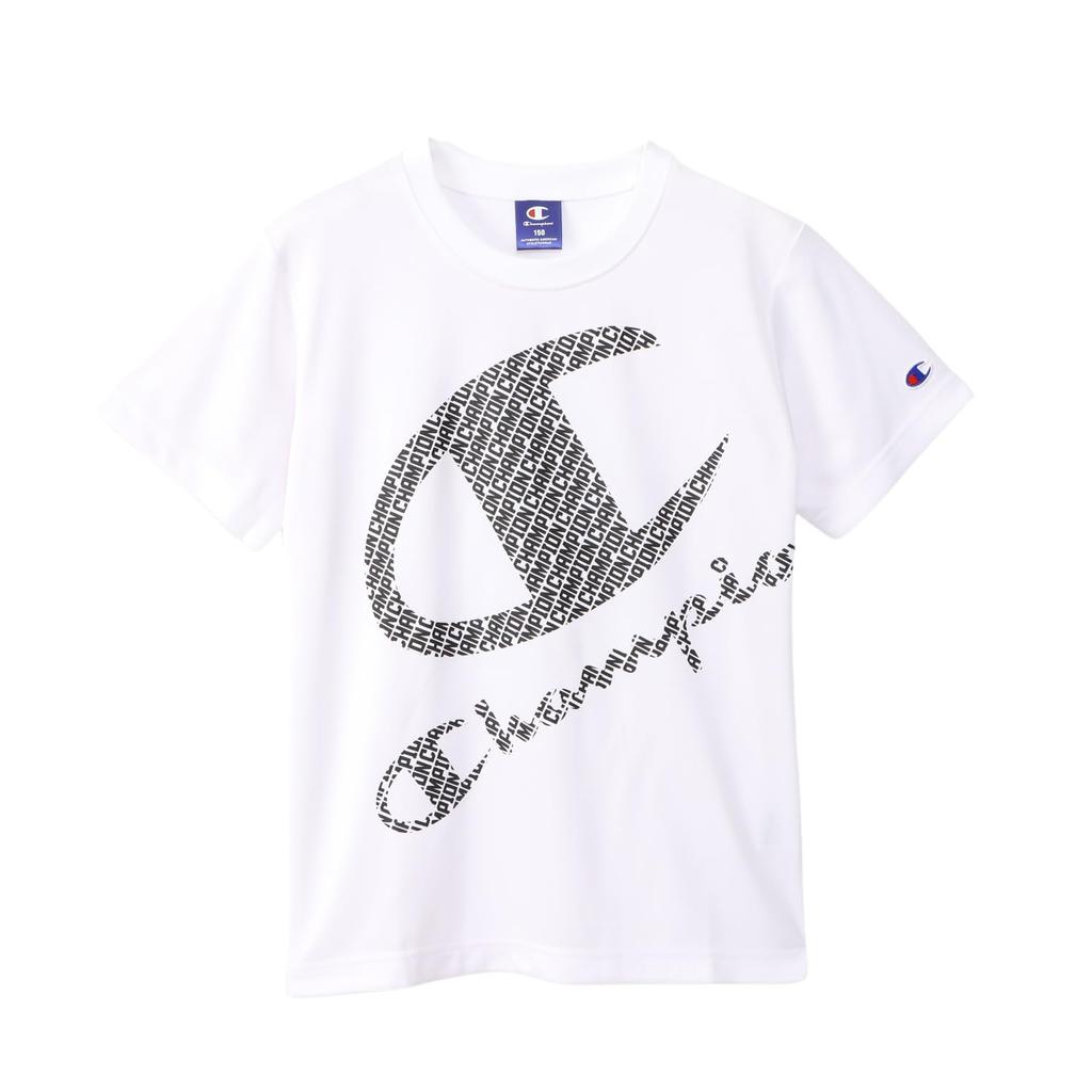 Champion Modern Short Sleeve Crew School Size Vapor Short Sleeve White T-Shirt, Kids' Neck, Quick-Drying, C, T-Shirt, CK-BS323,