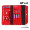 Manicure Tool Set: Precision Tweezers, Small Scissors, Clippers, Pusher, High-End Leather Case