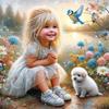 5d Diy Diamond Painting Girl Dog Portrait Diamond Embroidery Seaside Full Round Drill Cross Stitch Kits Gift
