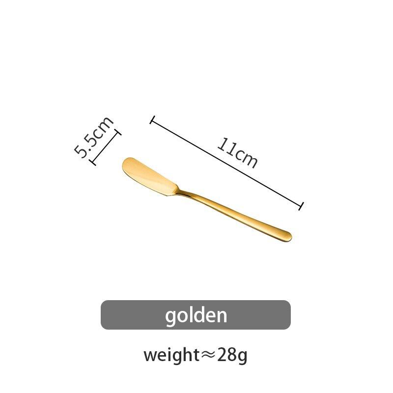 

1 шт. Ніж для масла з нержавіючої сталі, Лопатка для сиру, десерту, банки, Скребок для морозива, Ножі для стейків, Інструмент, Столовий посуд для сніданку золотистий