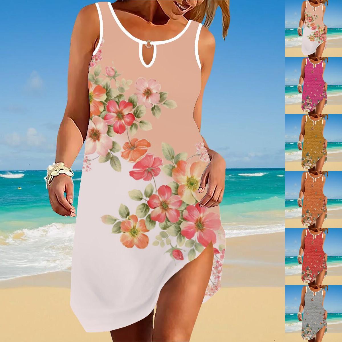 

Лето 2023, новое модное женское платье с принтом, повседневное платье S-2XL