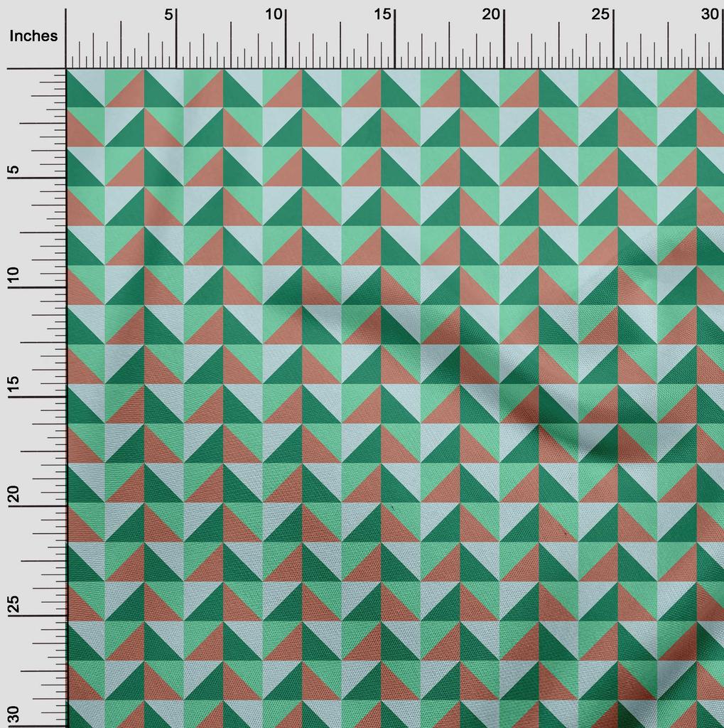 oneOone Cotton Flex Green Fabric Geometric  Sewing Material Print Fabric By The Yard 40 Inch