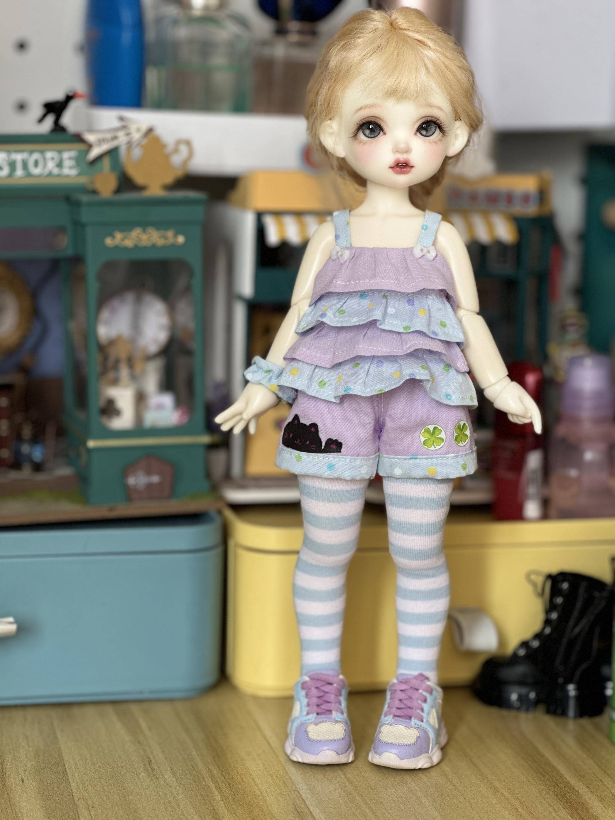 

BJD doll clothes suitable for 1/4 1/5 1/6 size cute doll clothes skirt set doll accessories (4 points) 1-6 size small фіолетовий
