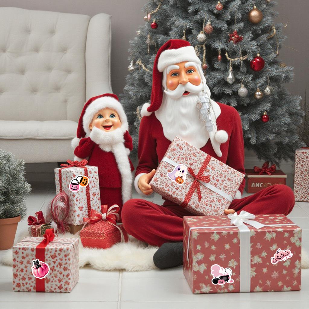35pcs Whimsical Halloween Stickers Cute Witch DIY Stickers Funny Stickers For Laptop Luggage Scrapbook Diary Sticker DIY