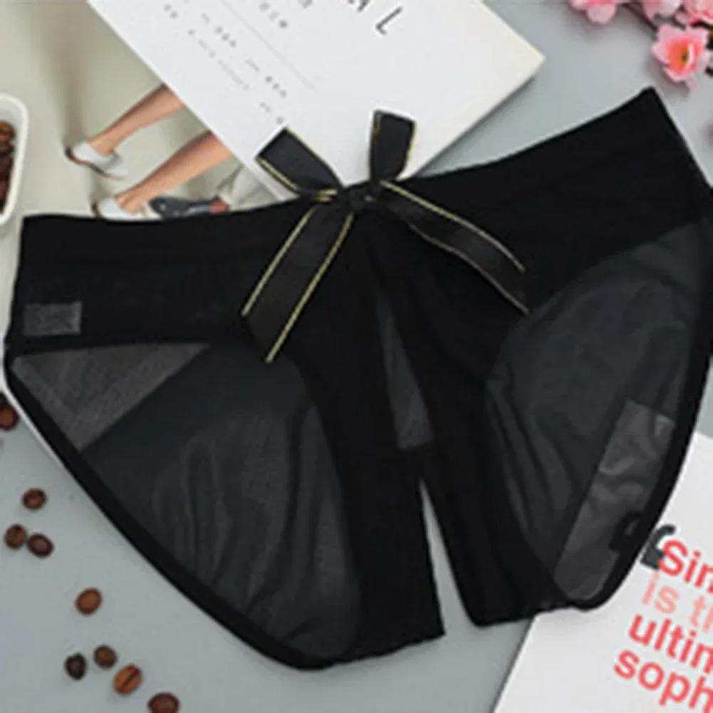 Womens Sexy Fun Underwear Open Crotch Briefs Seamless Stretch Panties Female Low Waist Knickers Bow Hot Bikini Exotic Lingerie