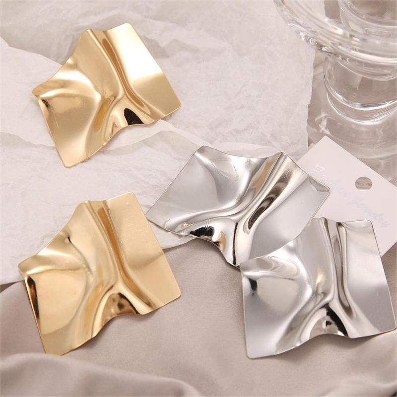 Geometric Irregular Mirror Earrings For Women, Exaggerated Creative Personality Trendy Earrings, High-End Temperament Versatile Accessories.