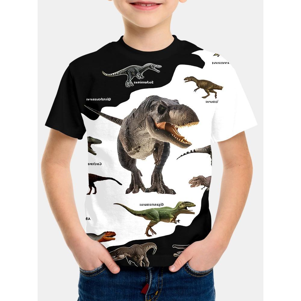 Fashion Dinosaur 3D Printed Kids Clothes Boys T Shirt Cartoon Top Shirts Round Neck Children Tops Short Sleeve Children T-Shirt