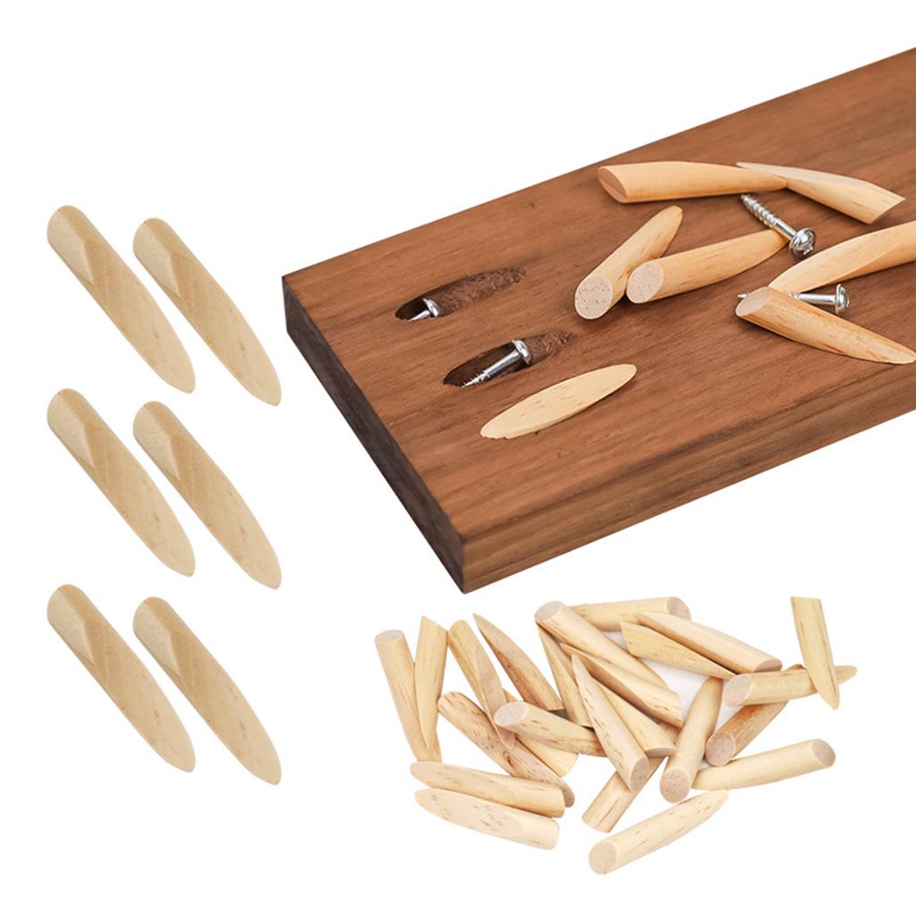 100Pcs Inclined Hole Plug Woodworking Drilling Plugs Wood Oblique Plugs Carpentry Locators Plugs Carpentry Wood Plugs
