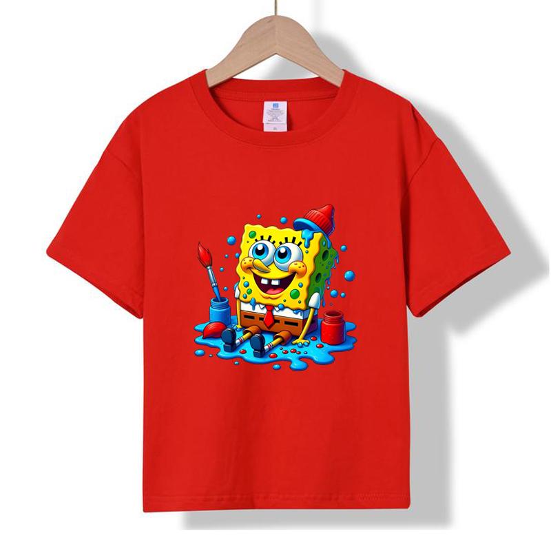 XH43 MINISO 2026 Summer New Printed Cotton Round Neck T-shirt for Children Aged 1-16, Boys and Girls
