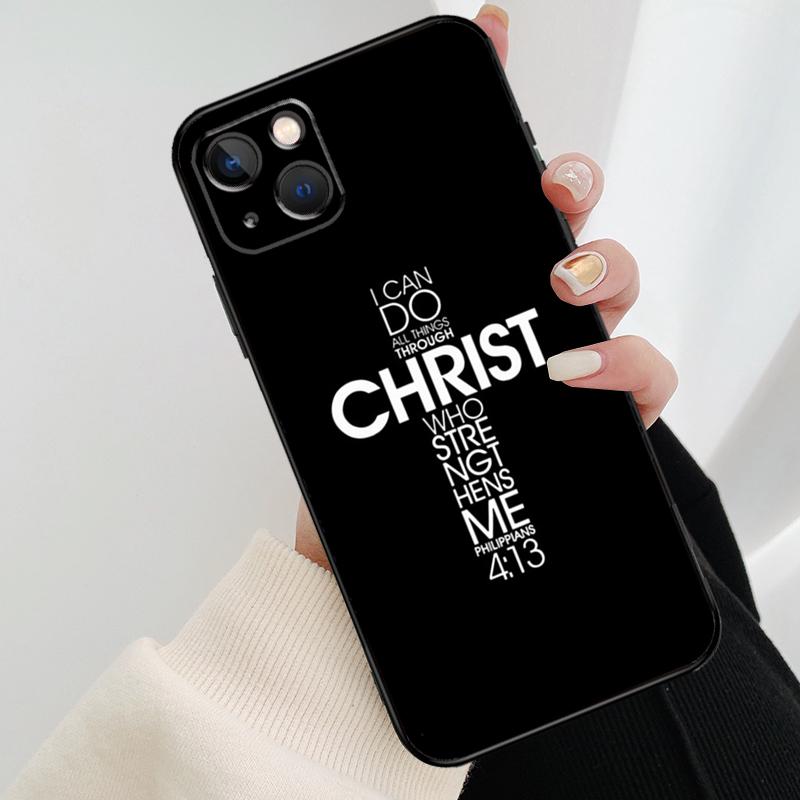 Christ Jesus Bible Verse Cross Phone Case For iPhone 17 Pro Max 16 15 11 13 12 14 Pro Max mini 15 16 Plus 16e 17 Air Cover