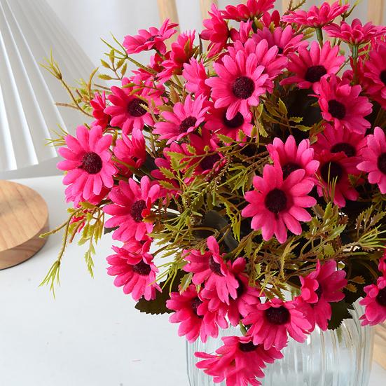 Künstliche Blumen 18 Sträuße Kunstseidenblumen-Sträuße Frühlings-Falsche Wildblumen mit Stiel für Vase Pflanzgefäß Blumengestecke Tischdekorationen