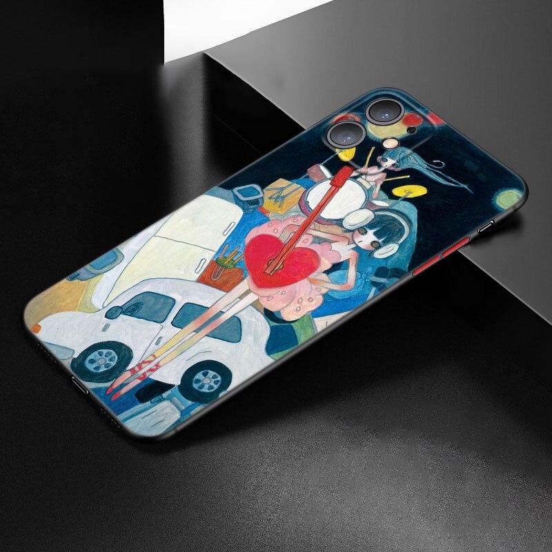 Aya Takano Phone Case For Apple iPhone 12 13 Mini 11 Pro Max XR X XS MAX 8 7 6S 6 Plus SE 5S 5 2020 Soft TPU Black Cover