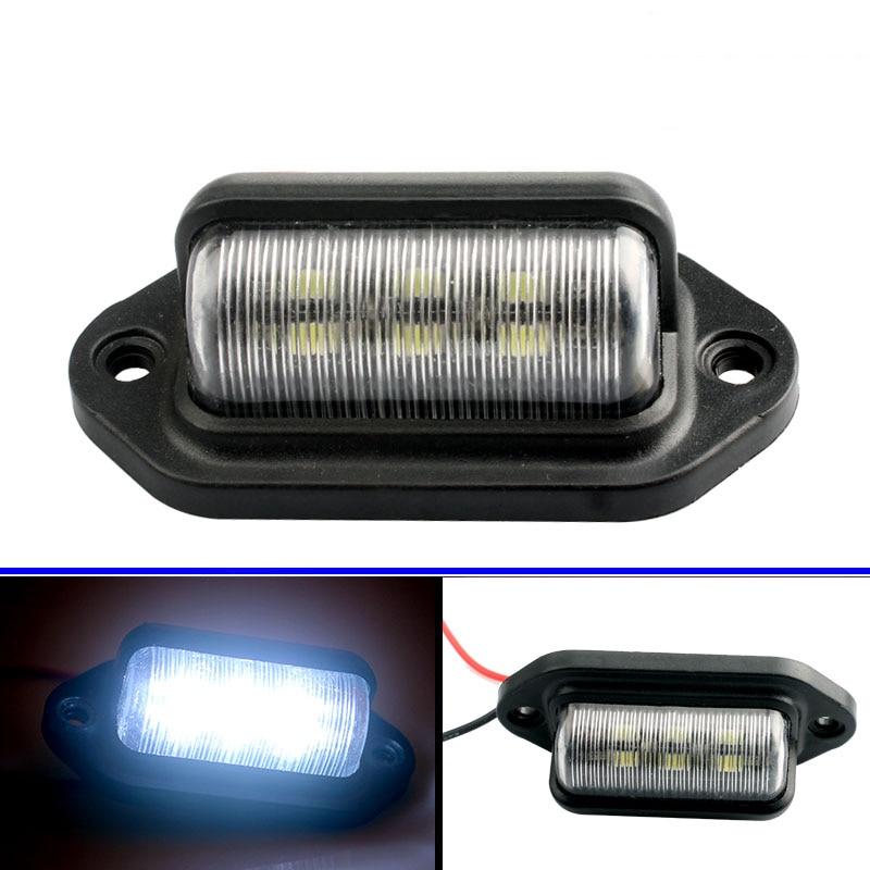 2 Teile/satz 6 LED Auto Lizenz Nummer Platte Licht Für Auto Lkw Anhänger Lampe Weiße Lampen Auto Kennzeichen Lichter YSL