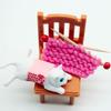 Mini Dollhouse Decoration Accessories Knit A Sweater Little Cat Model Decoration Model Ornaments Room Decoration Accessories