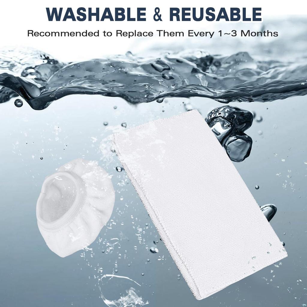 Waitbird Steam Cleaner Compatible Microfiber Mop Pad 6 Pack and Ironing Cloth 3 Pack Set Steam Mop Cloth Steam Cleaner Washable and Reusable