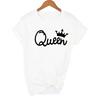 Queen Couples Women T Shirt Crown Printing Couple Clothes Summer Clothing Casual Round Neck Tops