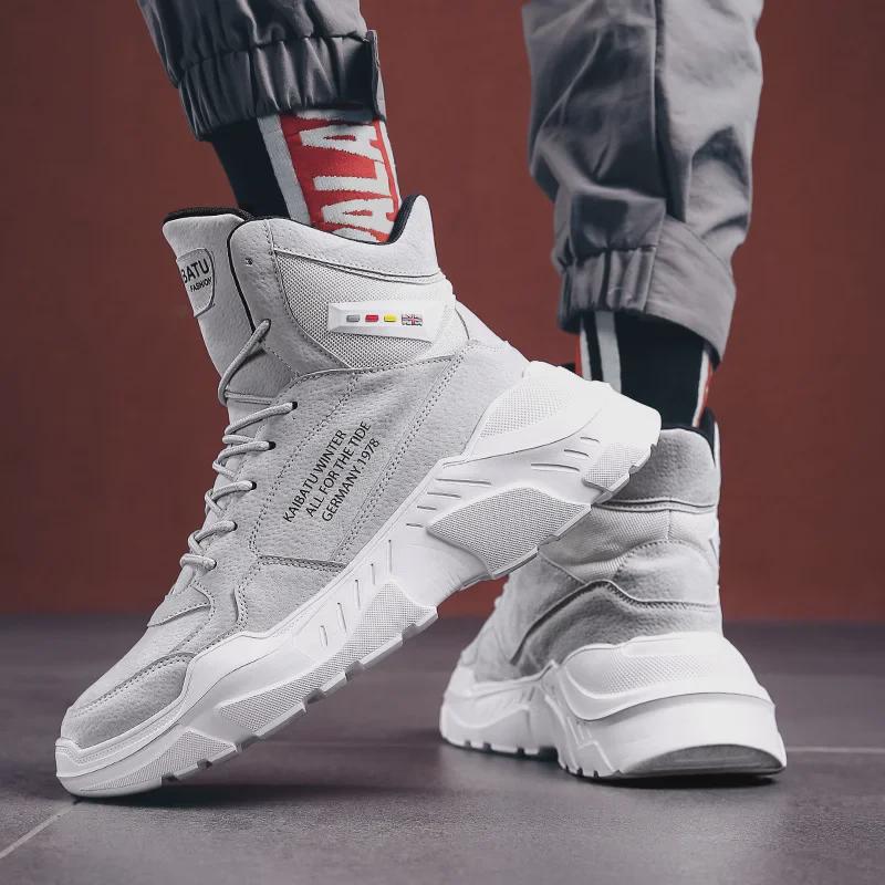 Men's High-Top Thick-Soled Casual Sports Boots for Fall/Winter