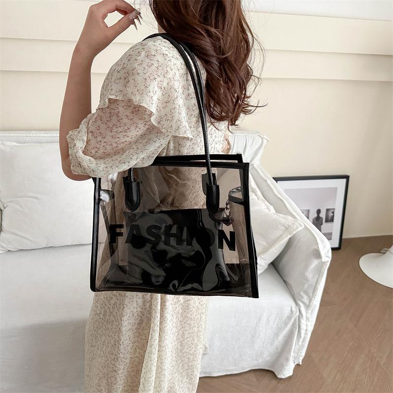Transparent Jelly Trendy Two-Piece Set Personalized Summer New Trendy Korean Style Fashionable Hand-in-Child Mother and Child Single Shoulder Bag
