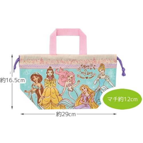 Skater Children's Lunch Box Drawstring Bag Disney Princess 23 Made In Japan KB7-A